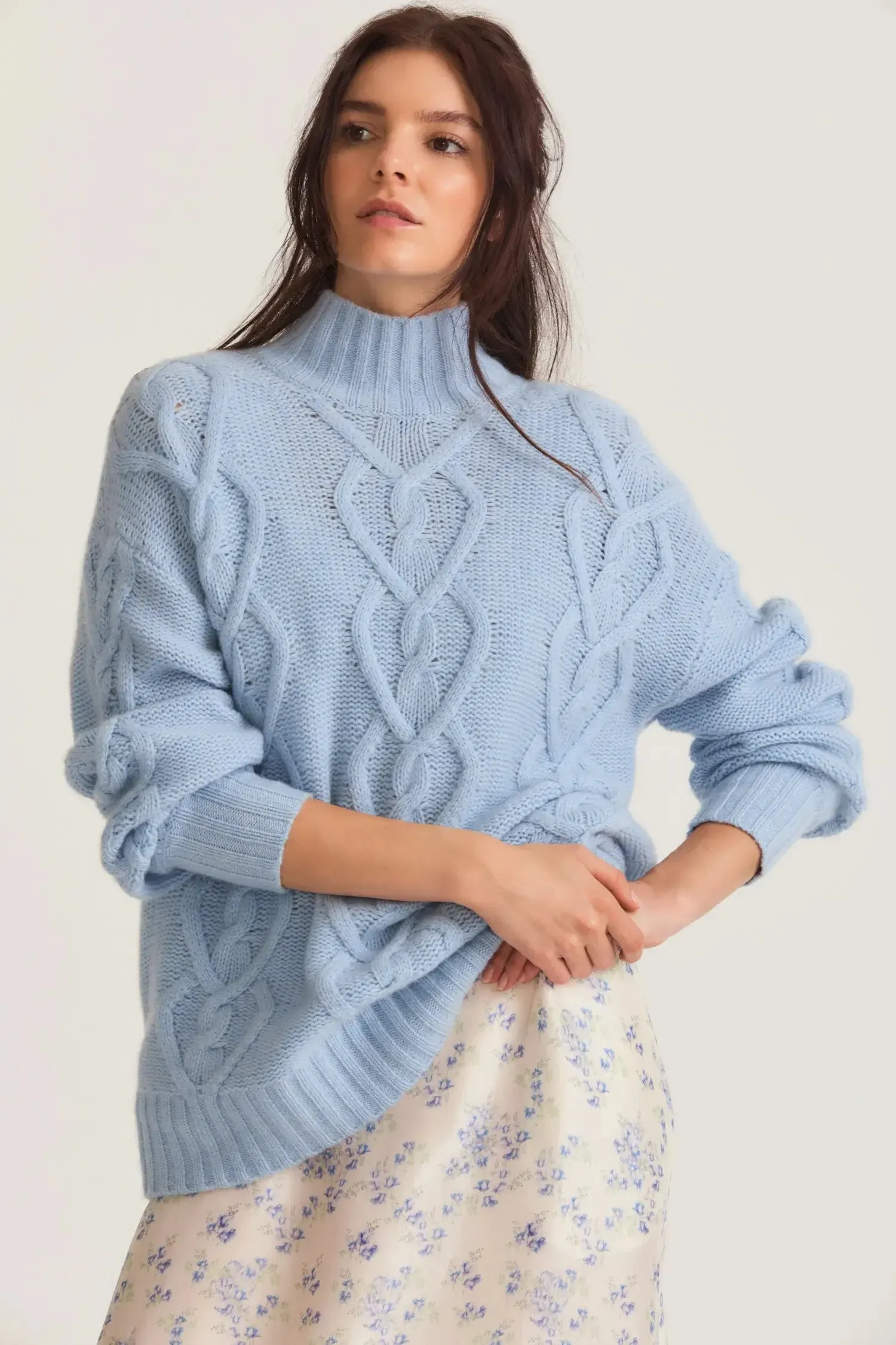 Love Shack Fancy - Izia Pullover in Blue Haze