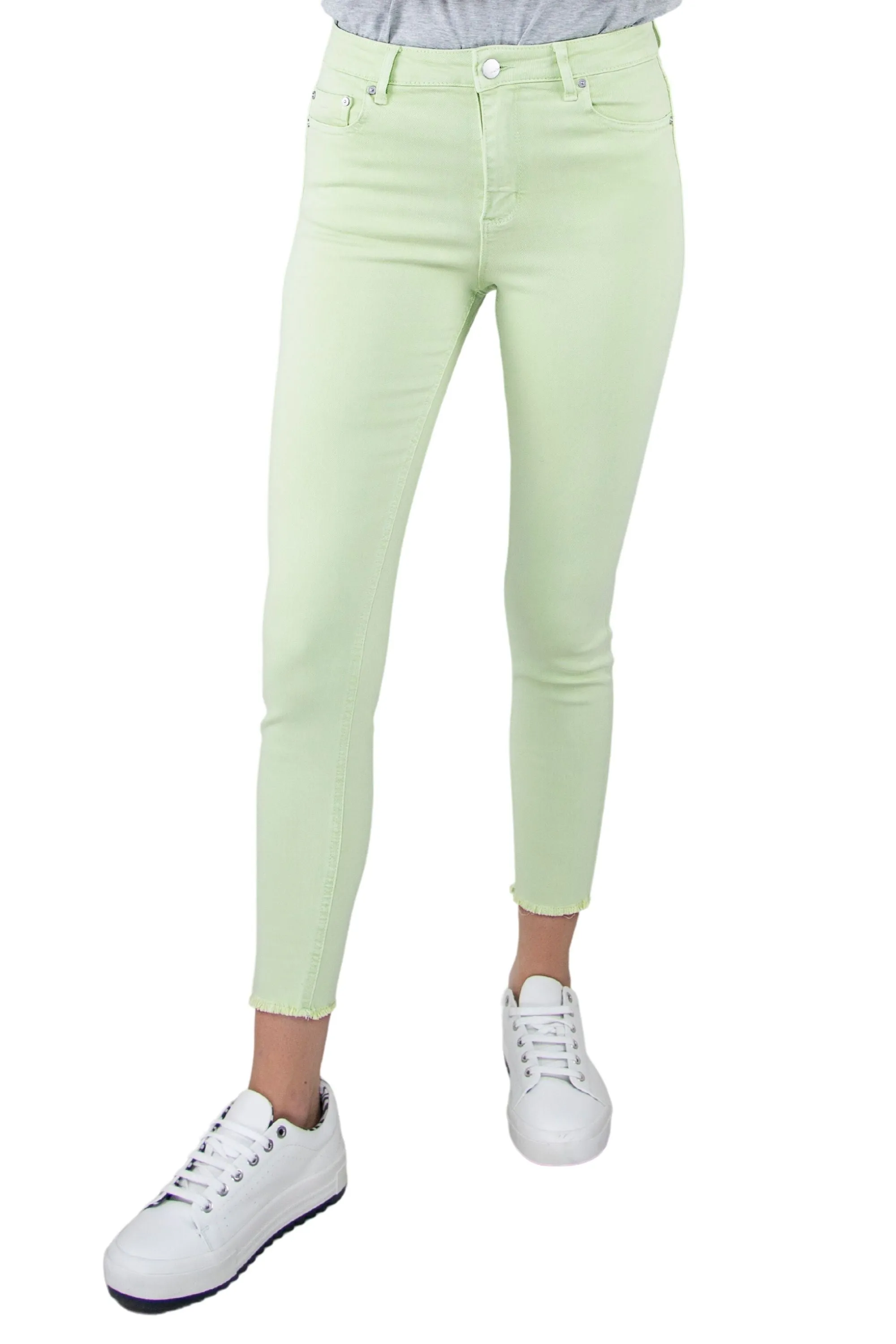 Mona - Basic Hi Waist Skinny Crop Pants