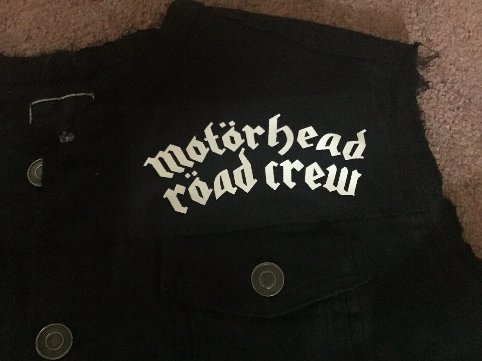 Motörhead Road Crew Denim Vest Cut-Off Battle Jacket Everything Louder