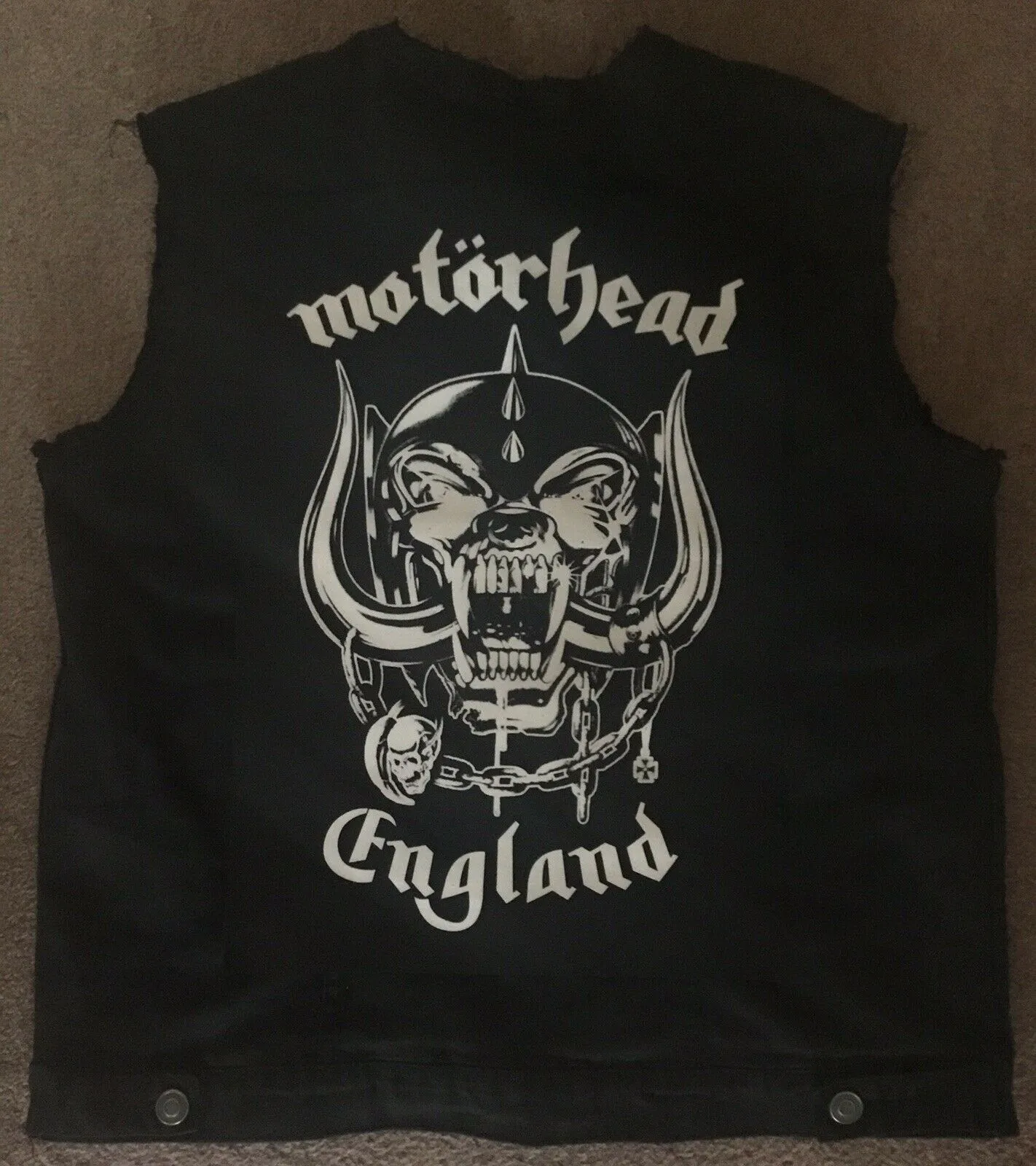 Motörhead Road Crew Denim Vest Cut-Off Battle Jacket Everything Louder