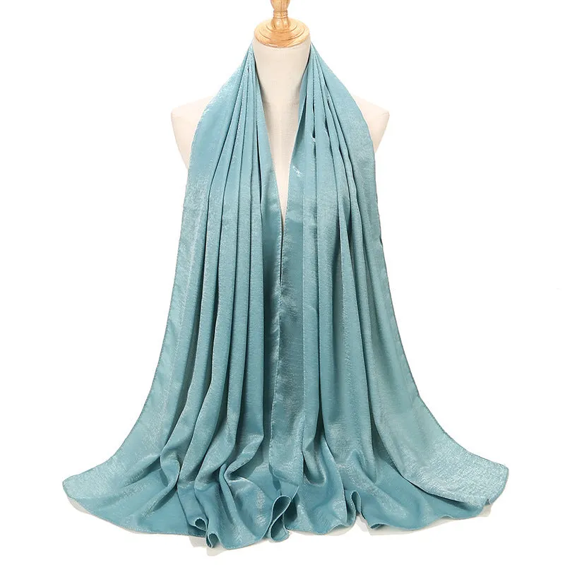 MSL063 plain Simulated silk hijab scarf