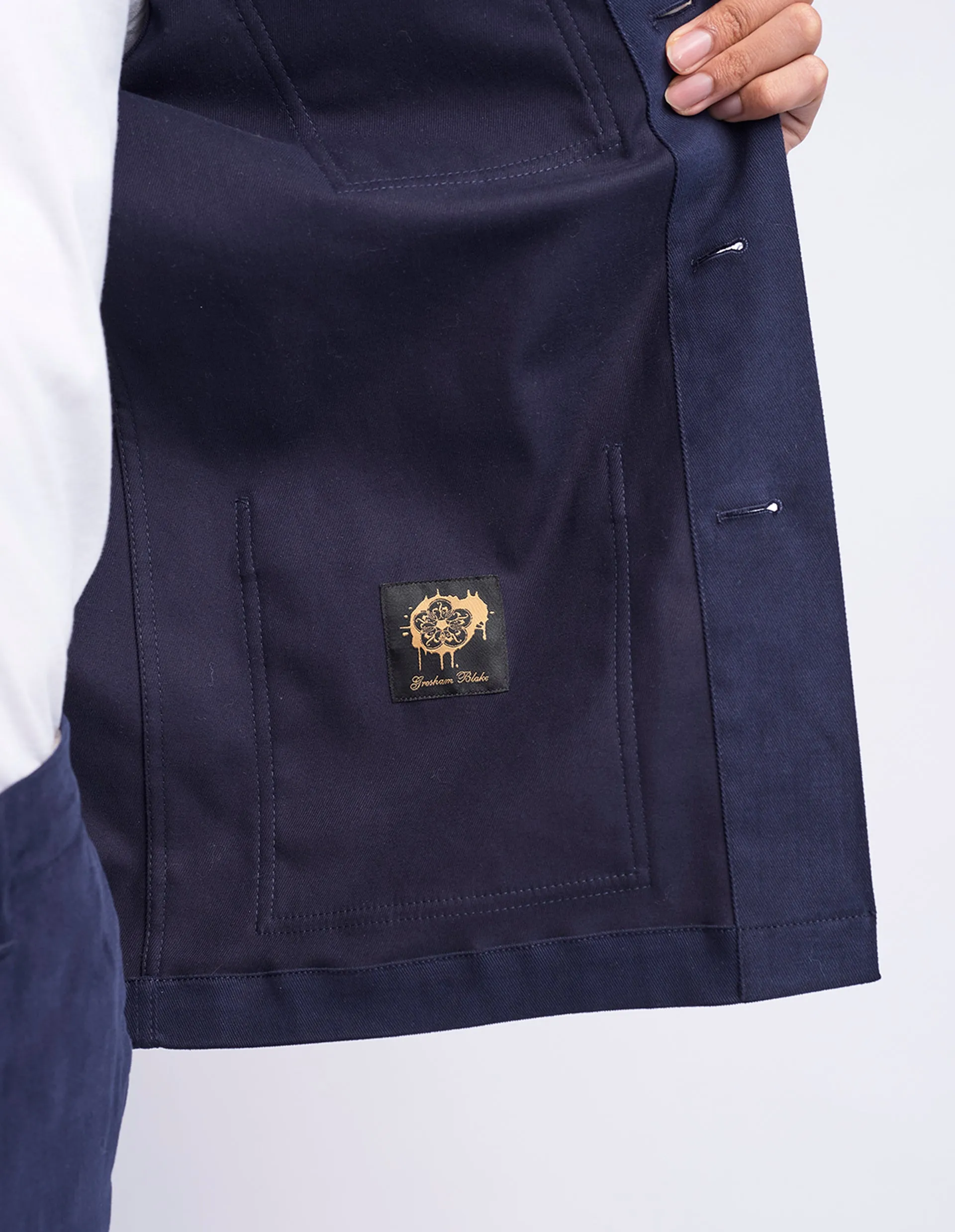 Navy Cotton Shacket