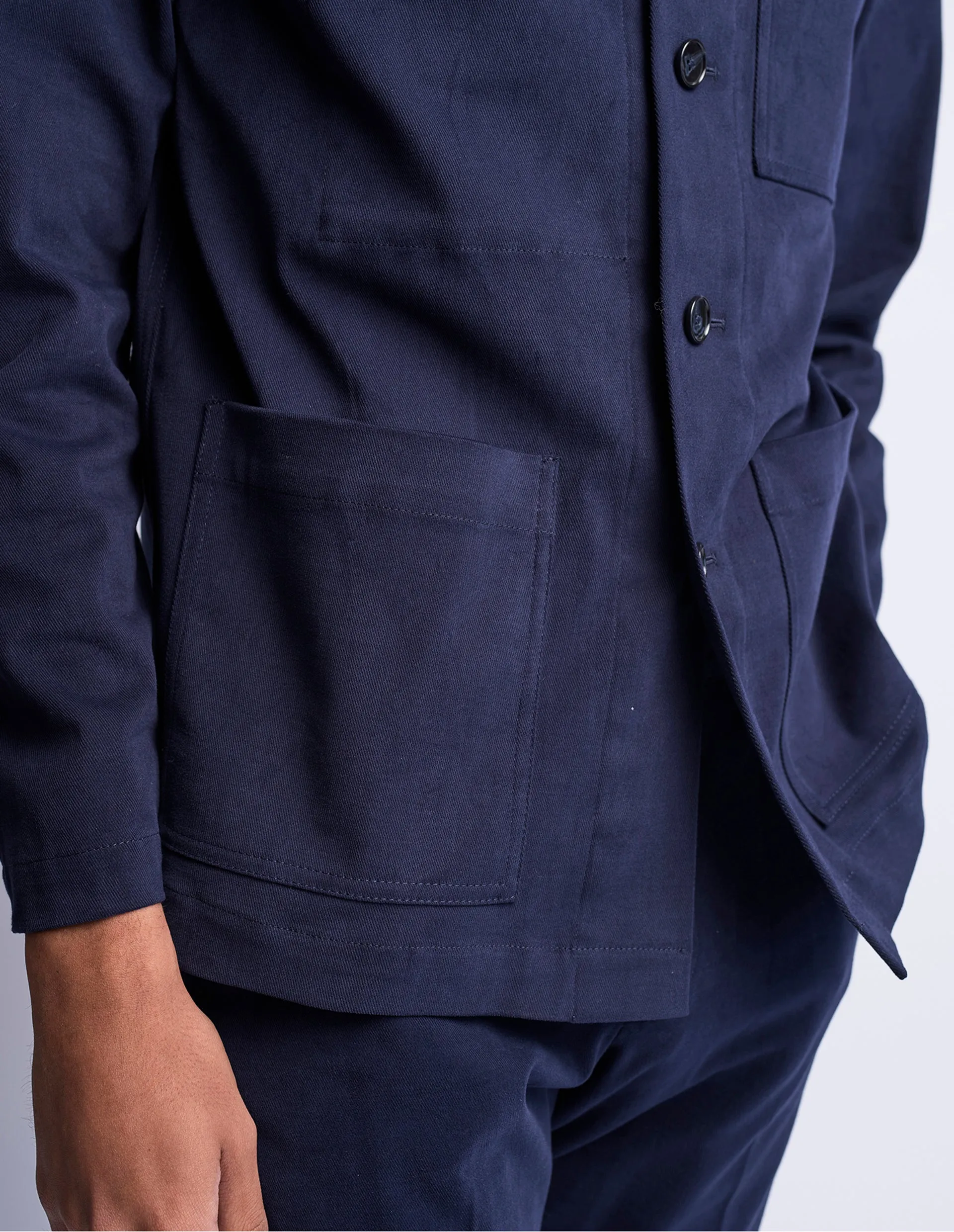 Navy Cotton Shacket