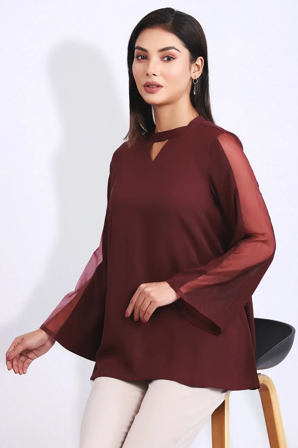 Panelled Long Sleeve Top