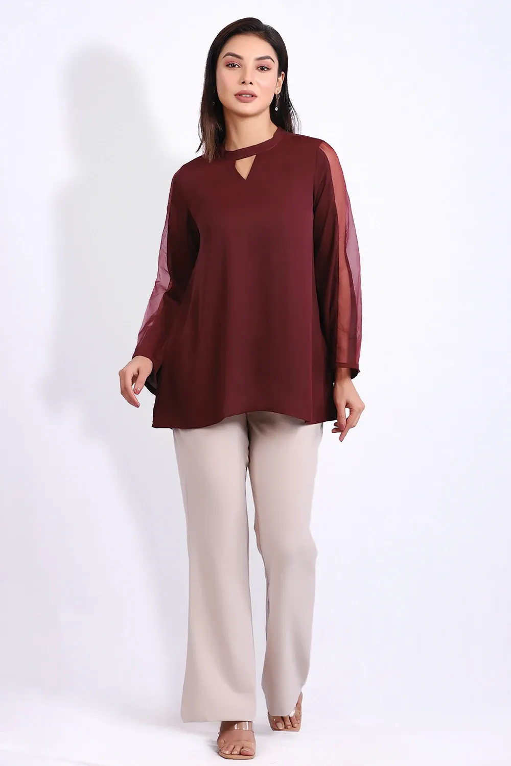 Panelled Long Sleeve Top