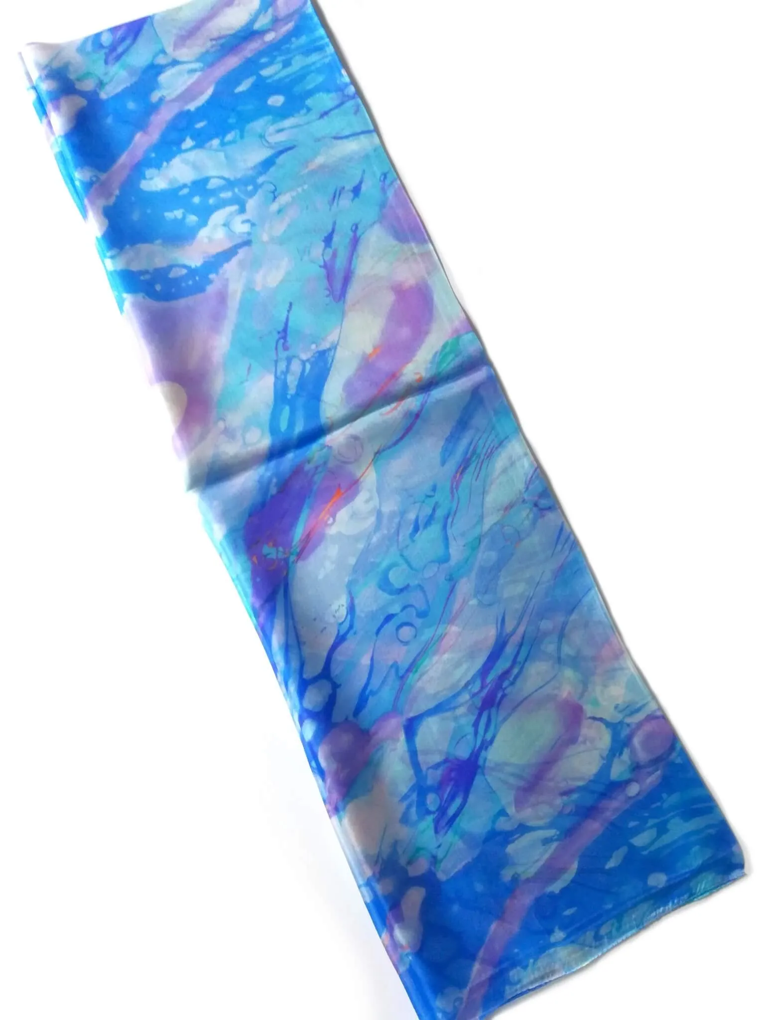 Rainbow Range|Large Silk Scarf Azure Delight