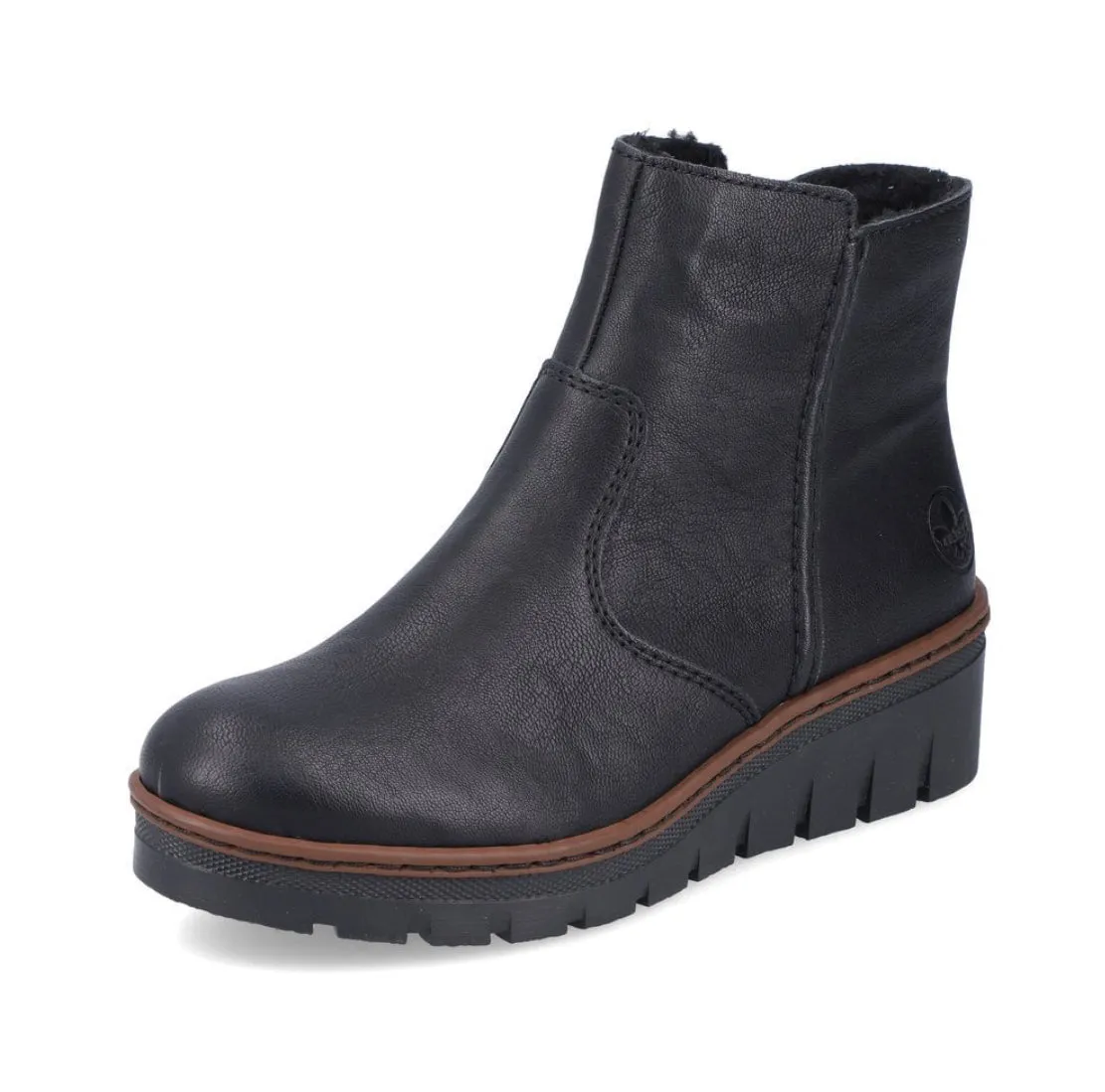 Rieker X9165-00 Kuwait Black Wedge Ankle Boots