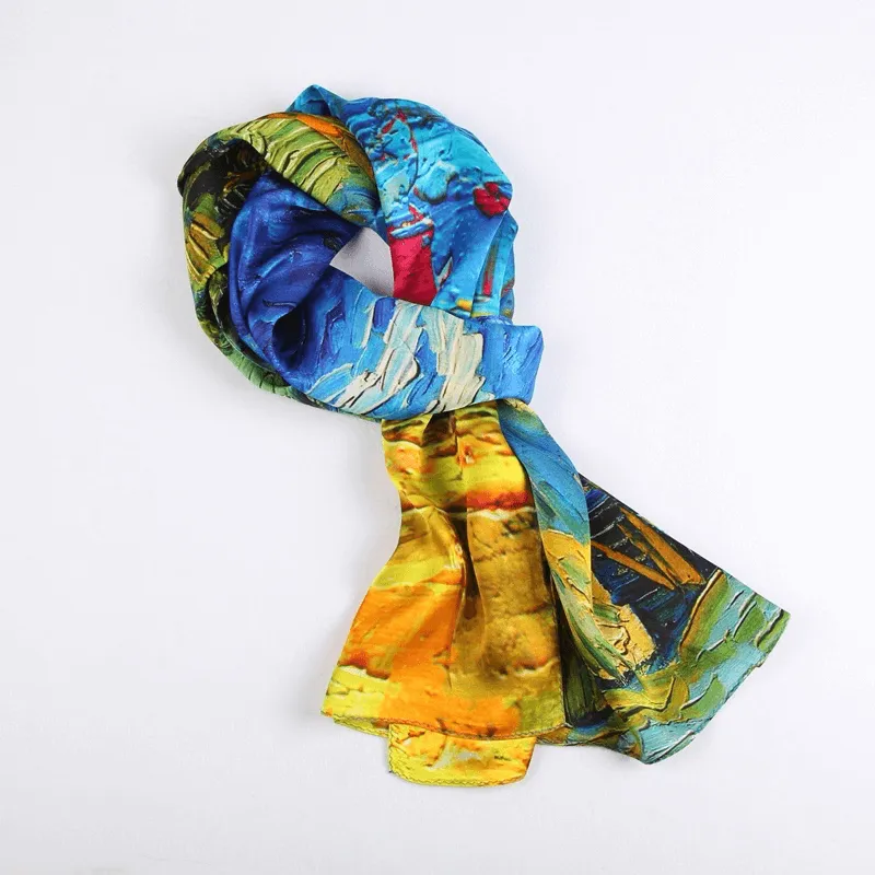 Silk Scarf Collections|Blossom Range|Autumn Design|Golden|Long Silk Scarf