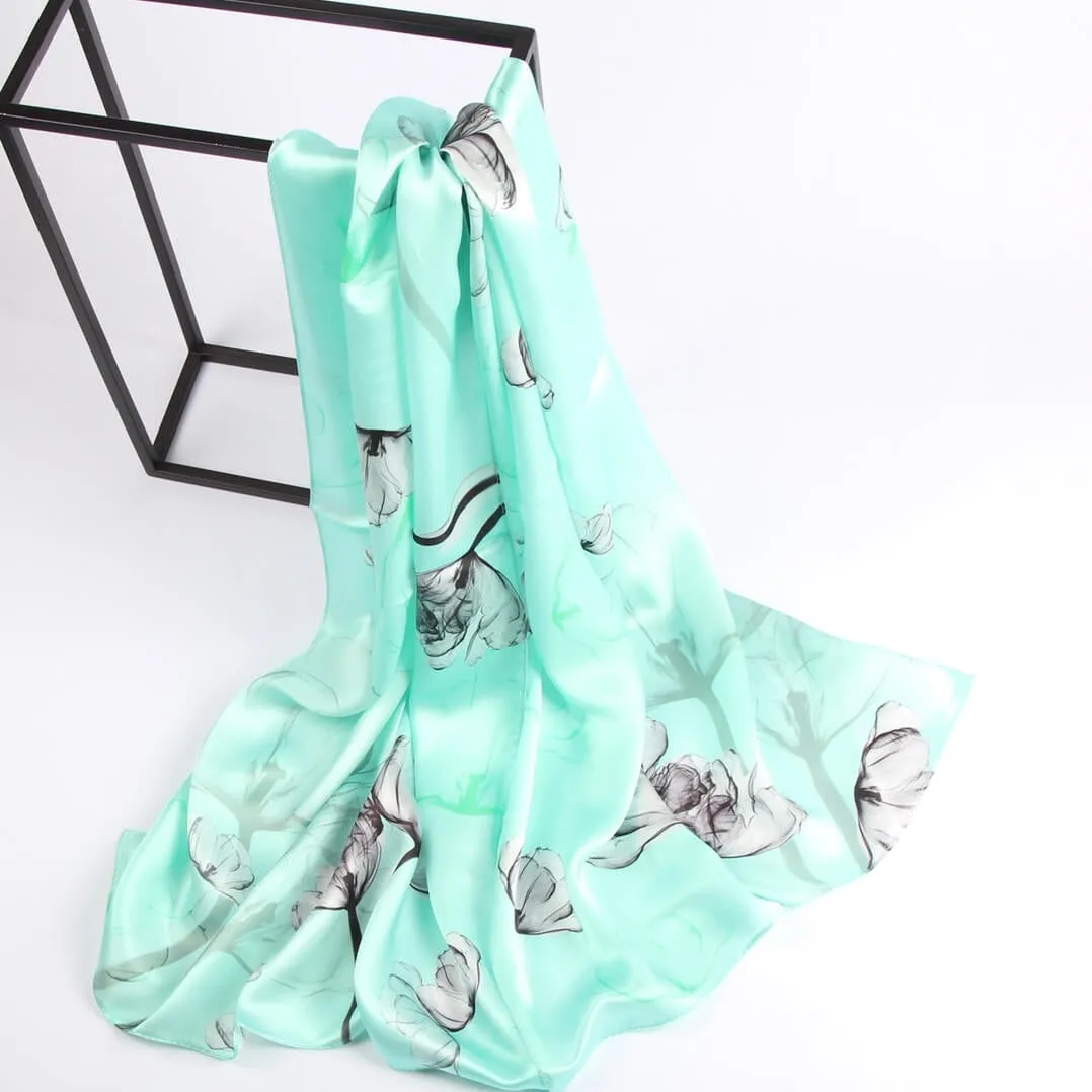 Silk Scarf Collections|Blossom Range|Mint Green