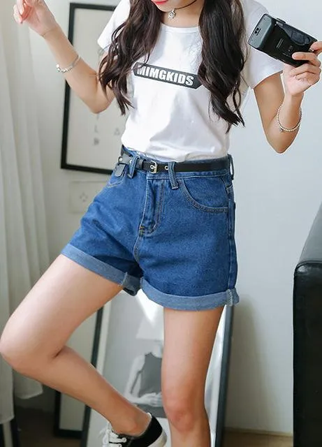 Solid Women Clothing Denim Shorts With Pockets New Arrival Harajuku Summer Ropa Mujer Slim Short Pants Feminino Casual Jeans