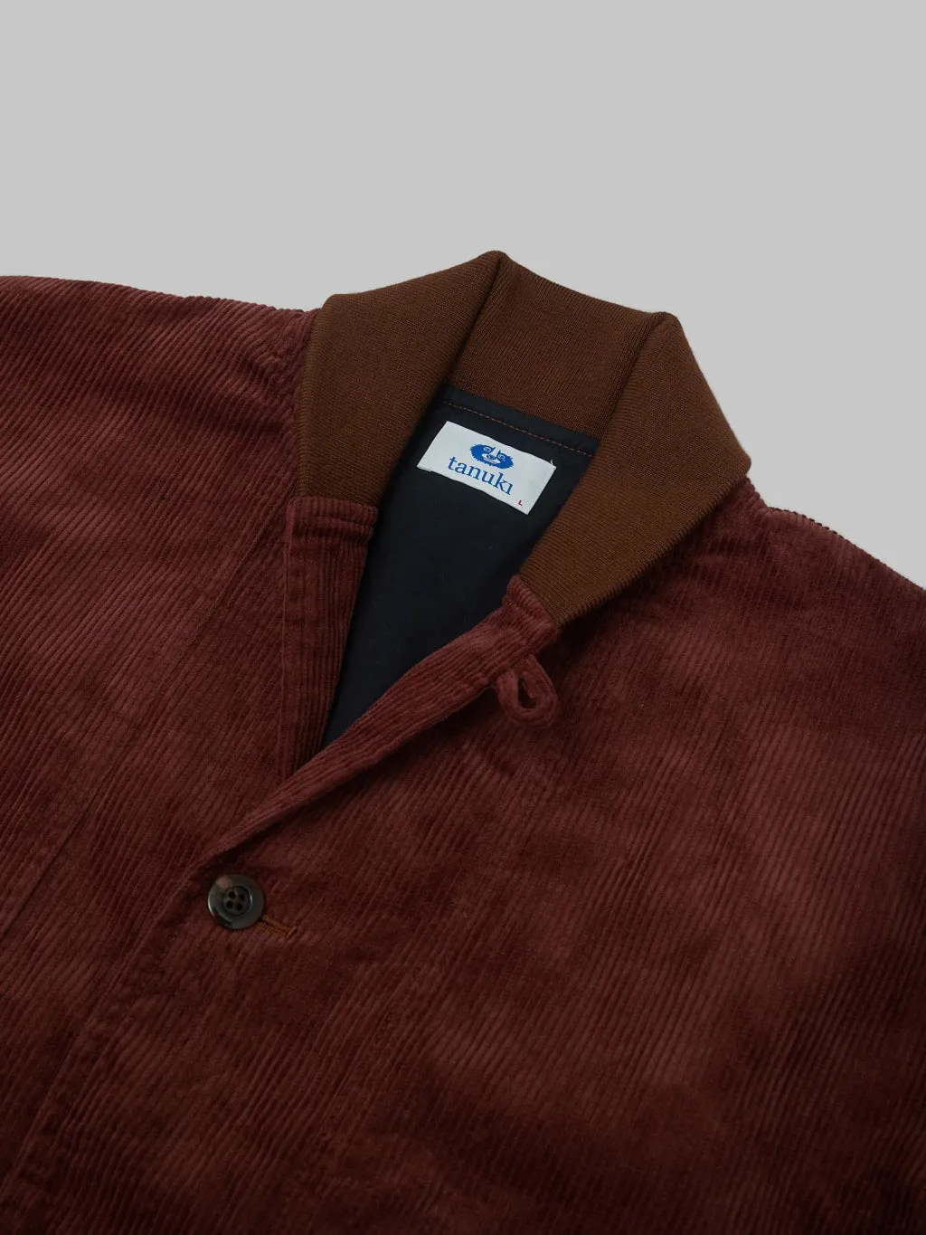 Tanuki "Sazanami" Corduroy Mud Dyed Brown Jacket