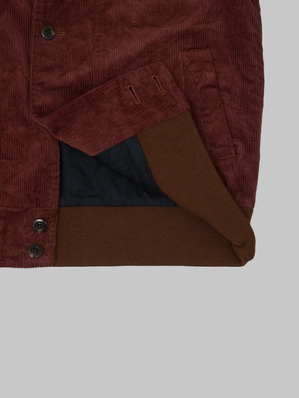 Tanuki "Sazanami" Corduroy Mud Dyed Brown Jacket