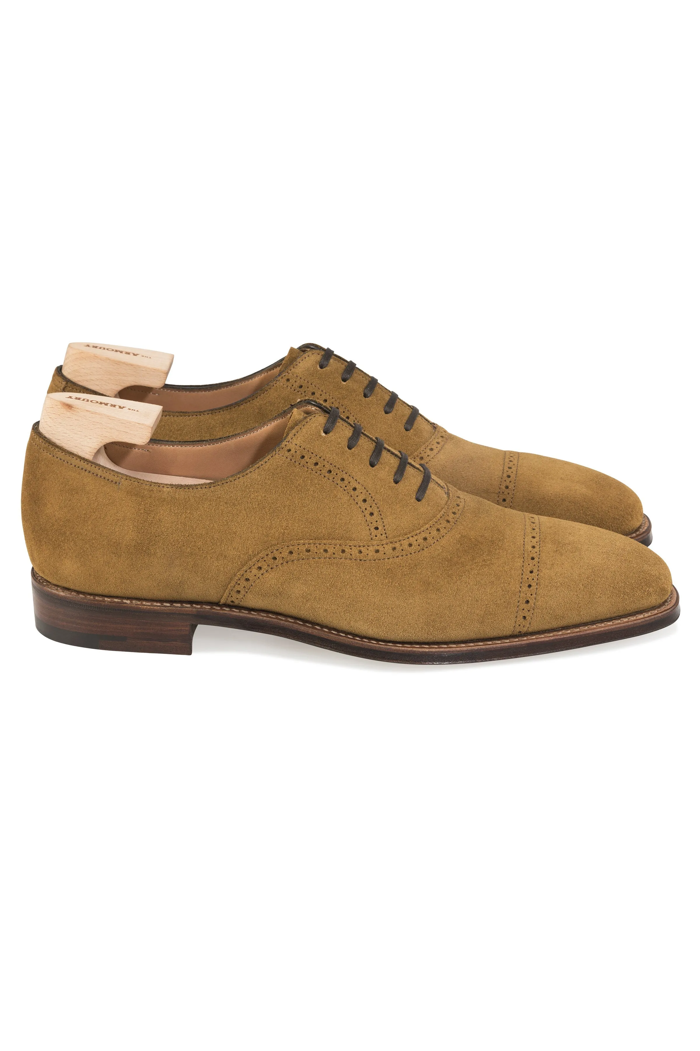 The Armoury Hajime Wyndham Maracca Suede Semi Brogue Shoes *factory seconds*