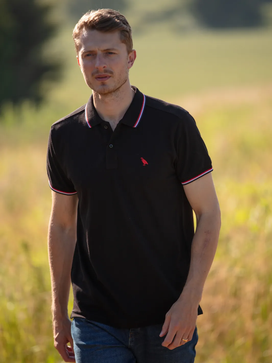 Tipped Polo Shirt - Black