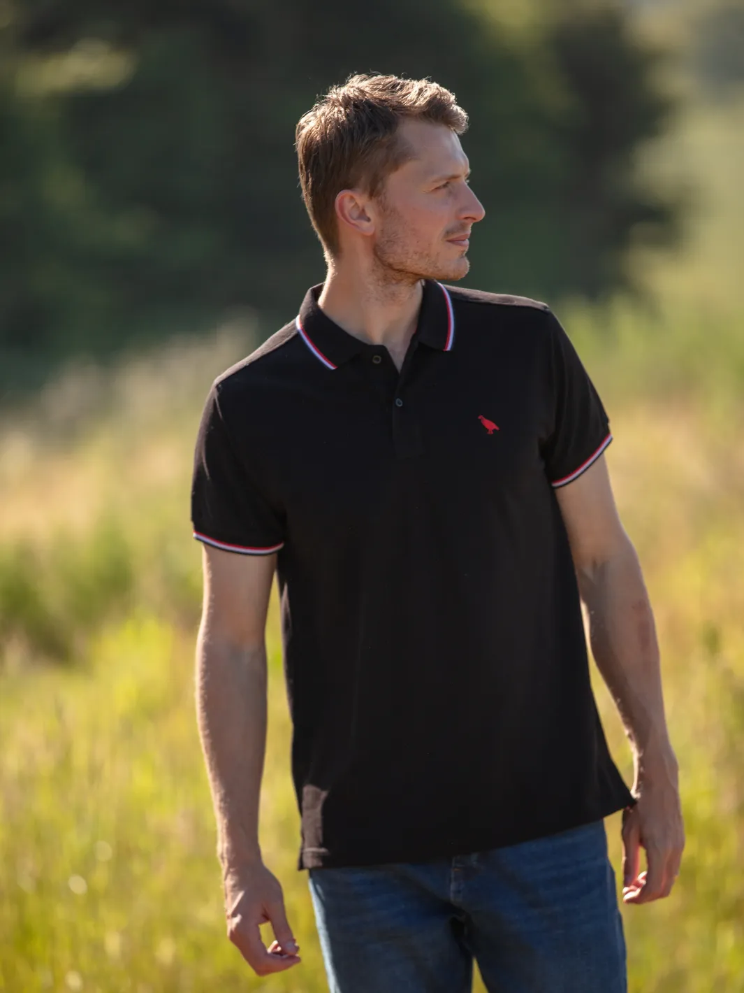 Tipped Polo Shirt - Black