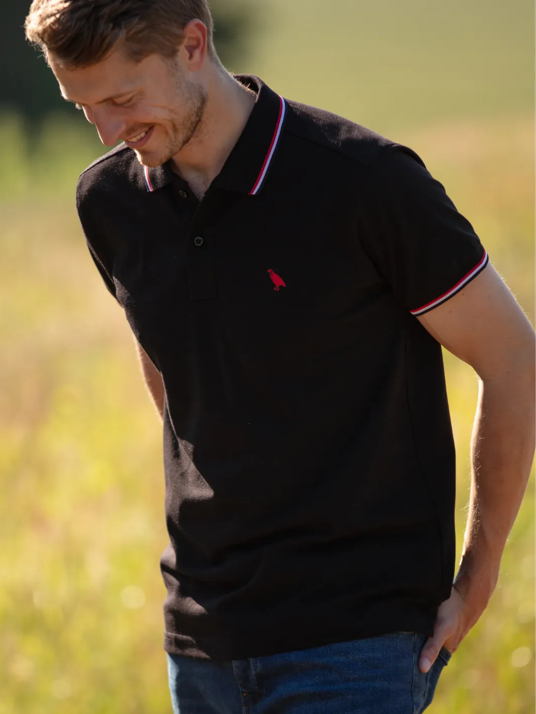 Tipped Polo Shirt - Black