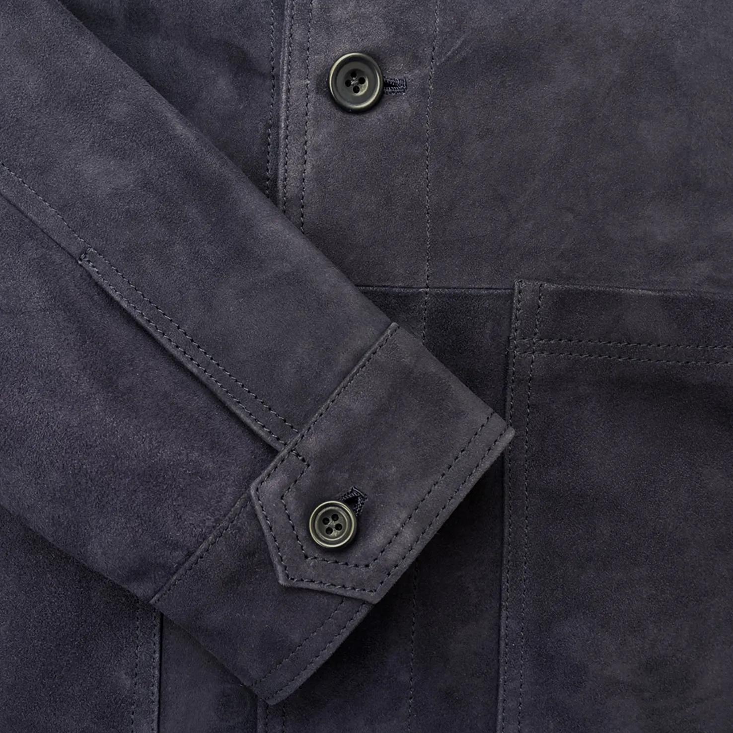 Worker Jacket in Navy Blue Suede